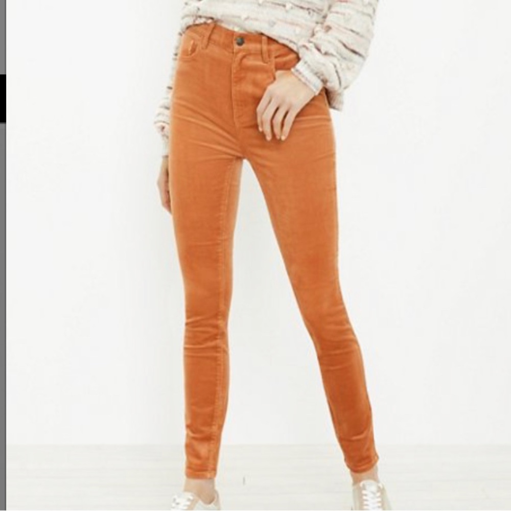 Loft gold brown corduroy high waist jeans
